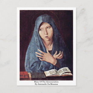 Mary of the Annunciation by Antonello Da Messina Postkarte