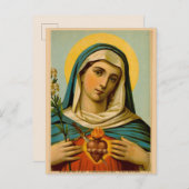 Mary Our Lady of Traurows Unakulates Heart Postkarte (Vorne/Hinten)