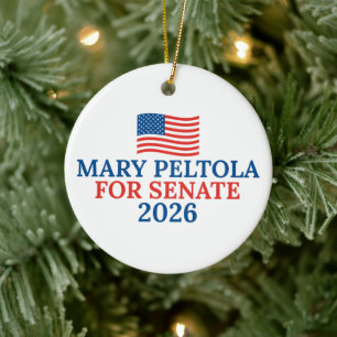 Mary Peltola für den Senat 2026 Wahl Weihnachten Keramik Ornament