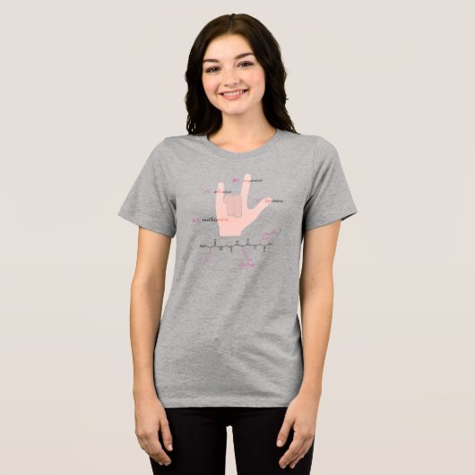 MARY peptide, I-love-U sign w/ custom text Tri-Blend Shirt (Vorderseite voll)