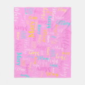 Mary personalisierter kurzer Name hellrosa Decke (Vorderseite)