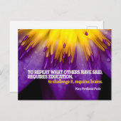 Mary Pettibone Poole Inspiration Zitat "Gehirne" Postkarte (Vorne/Hinten)