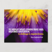 Mary Pettibone Poole Inspiration Zitat "Gehirne" Postkarte (Vorderseite)