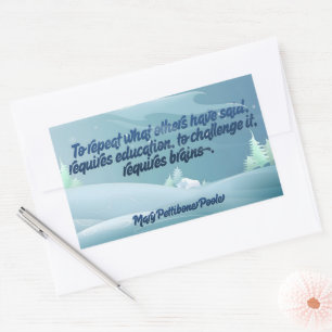 Mary Pettibone Poole Inspiration Zitat "Gehirne" Rechteckiger Aufkleber