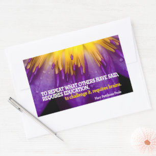 Mary Pettibone Poole Inspiration Zitat "Gehirne" Rechteckiger Aufkleber