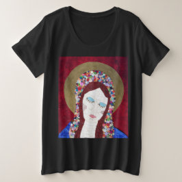 Mary Plus Size T - Shirt auf Black