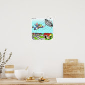 Mary Poppins Umbrella Funny Collectious Art Poster (Küche)