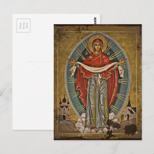 Mary Protector Theotokos Postkarte (Vorne/Hinten)