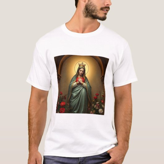 Mary Queen of Heaven Catholic Men's Tee Shirt (Vorderseite)