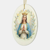 Mary Queen of Heaven God's Peace and Blessings Keramik Ornament (Links)