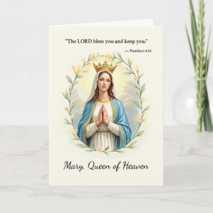 Mary Queen of Heaven God's Peace and Sessings Karte