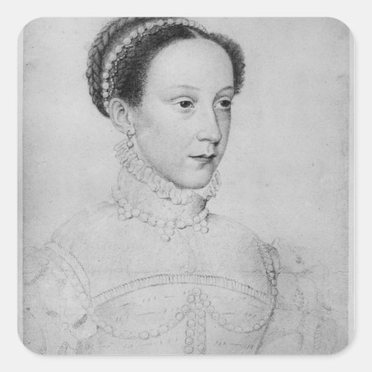 Mary Queen of Schotten, 1559 Quadratischer Aufkleber (Vorderseite)