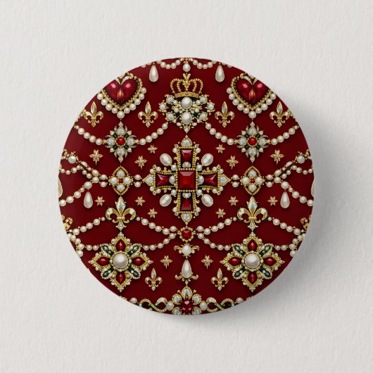 Mary Queen of Scots Inspired Design Magical Jewels Button (Vorderseite)