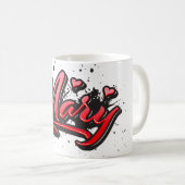 Mary red Heart Graffiti Tasse Kaffeetasse (VorderseiteRechts)