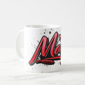 Mary red Heart Graffiti Tasse Kaffeetasse (Vorderseite Links)