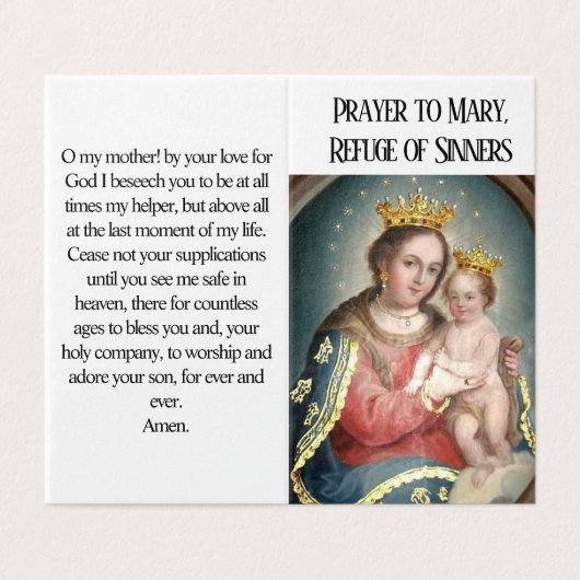 Mary, Refuge of Sinners Prayer Card (Außenseite Aufgefaltet)