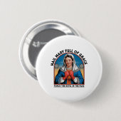 Mary Religious Boxing T-Shirt Funny Christlich Pun Button (Vorne & Hinten)