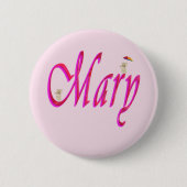 "Mary" Rosa Mädchenname mit Teddys, Button (Vorderseite)
