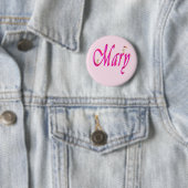 "Mary" Rosa Mädchenname mit Teddys, Button (Beispiel)