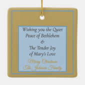 Mary’s Mantle & Child Christmas Keramikornament (Rückseite)