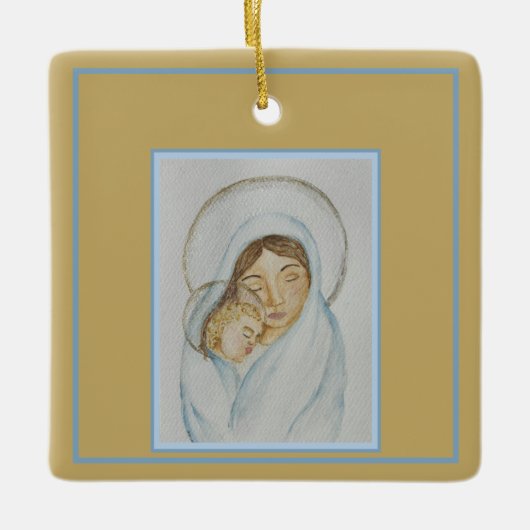 Mary’s Mantle & Child Christmas Keramikornament (Vorderseite)