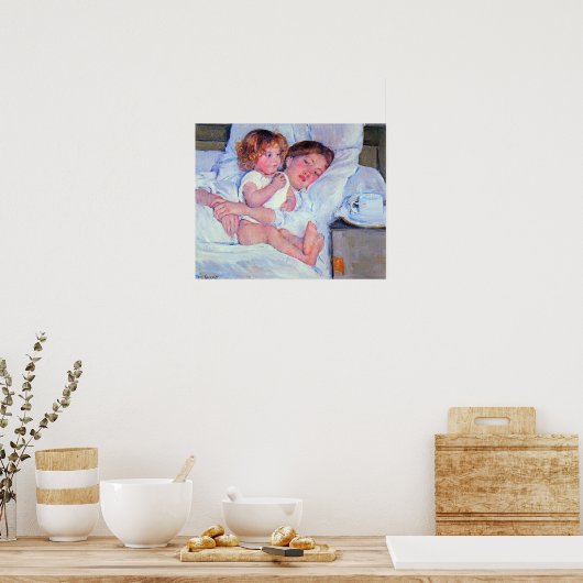 Mary Stevenson Cassatt Frühstück im Bett Poster (Küche)