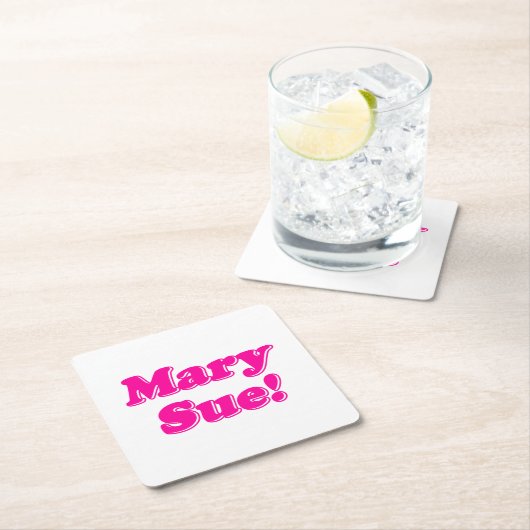 Mary Sue! Rechteckiger Pappuntersetzer (Vor Ort)