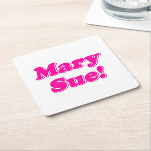 Mary Sue! Rechteckiger Pappuntersetzer
