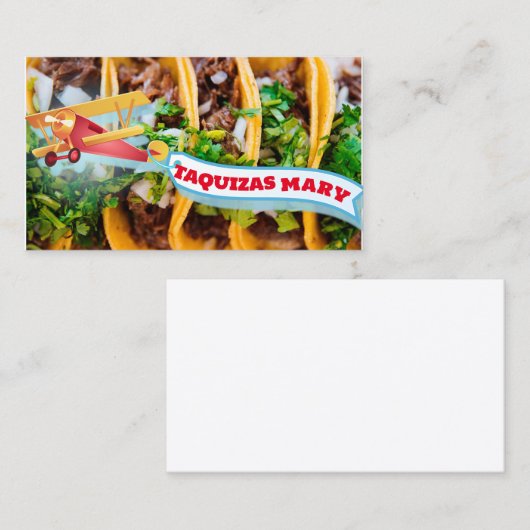Mary taquizas Visitenkarte (Vorne/Hinten)
