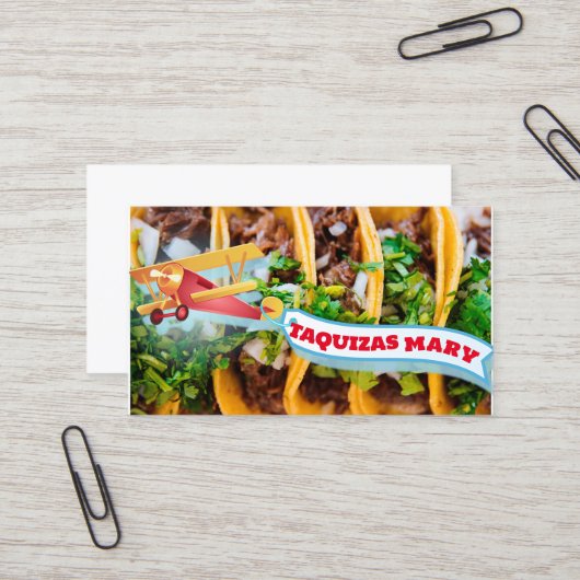 Mary taquizas Visitenkarte (Vorderseite/Rückseite Beispiel)