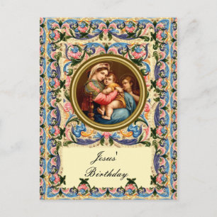 Mary the Madonna and child - Jesus’ Geburtstag Postkarte