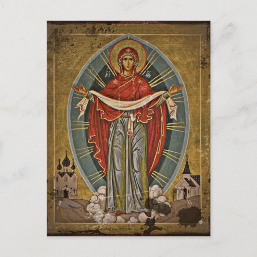 Mary the Protector Theotokos Postkarte (Vorderseite)