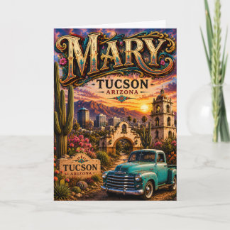 Mary Tucson Arizona Personalisierte Südwestliche Karte