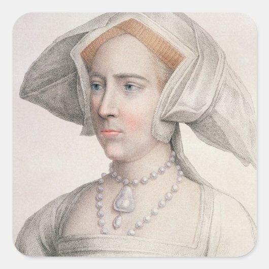 Mary Tudor (1516-58) graviert von Francesco Bartol Quadratischer Aufkleber (Vorderseite)