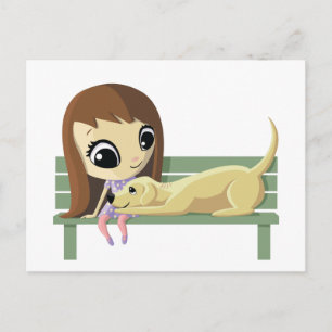 Mary und Crouton der Hund Postkarte
