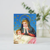 Mary und das schlafende Baby Jesus Postkarte (Stehend Vorderseite)