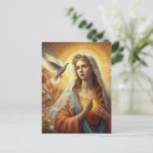 Mary und die weiße Taube Postkarte (Stehend Vorderseite)