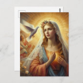 Mary und die weiße Taube Postkarte (Vorne/Hinten)