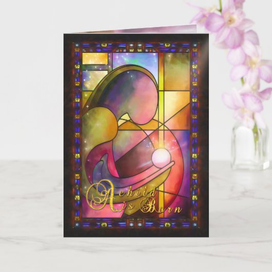 Mary und Jesus Baby A KIND IST GEBORENE Karte (Orchidee)