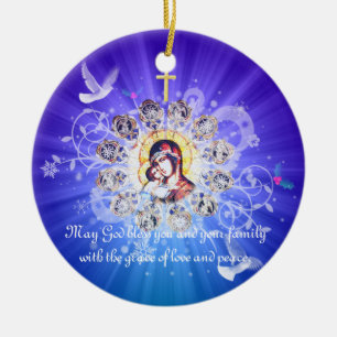 Mary und Jesus Keramik Ornament