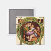 Mary und Jesus mit Heiliger Magnet (Vorderseite/Rückseite)