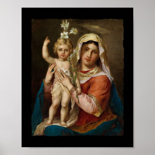 Mary und Jesus mit Lily Poster (Vorne)
