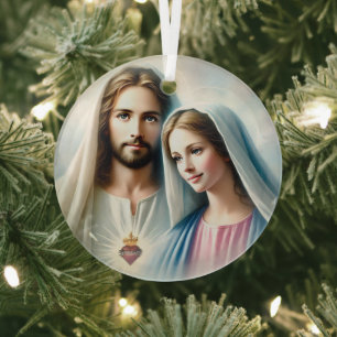 Mary und Jesus Ornament Aus Glas