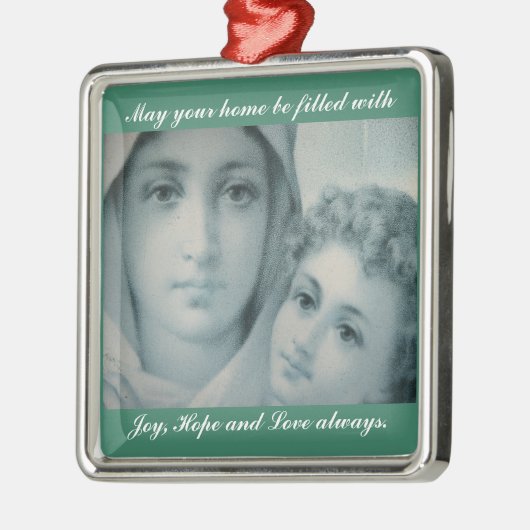 Mary und Jesus Silbernes Ornament (Links)