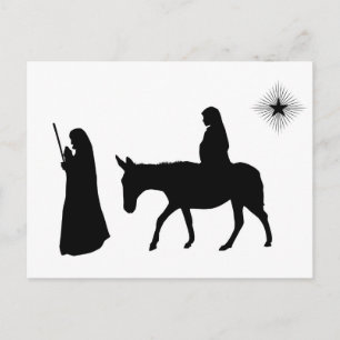 Mary und Joseph Silhouette Postkarte