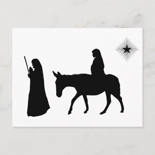 Mary und Joseph Silhouette Postkarte (Vorderseite)