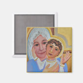 Mary und Kind Jesus Magnet (Vorderseite/Rückseite)