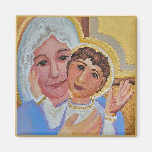 Mary und Kind Jesus Magnet (Vorne)