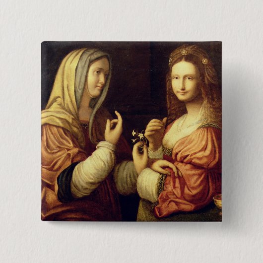 Mary und Martha (Öl auf Platte) Button (Vorderseite)