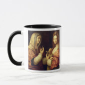 Mary und Martha (Öl auf Platte) Tasse (Links)